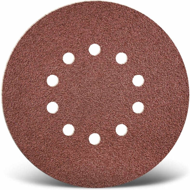 Red Klett-Schleifscheiben, 225 mm, 10-Loch, f. Trockenbauschleifer, Normalkorund (10 Stk.) K36 - Menzer