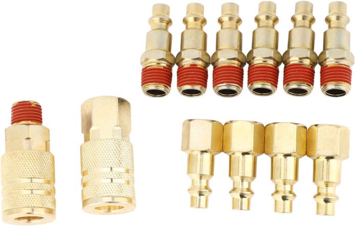 Schnellkupplung, messingbeschichteter Eisenverbinder NPT 1/4, hohe Härte, Festigkeit, einfache Handhabung, dünnes Materi...
