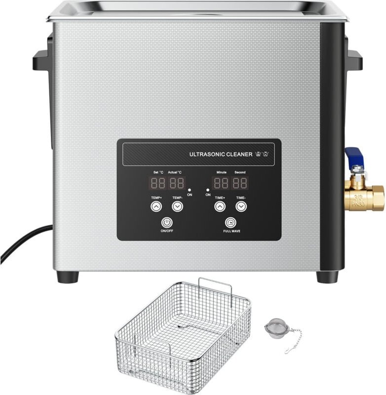 Mophorn 10 L Ultraschallreiniger, professionelle Reinigungsmaschine mit Korb & Digitalanzeige, 180 W Edelstahl 40 kHz fü...
