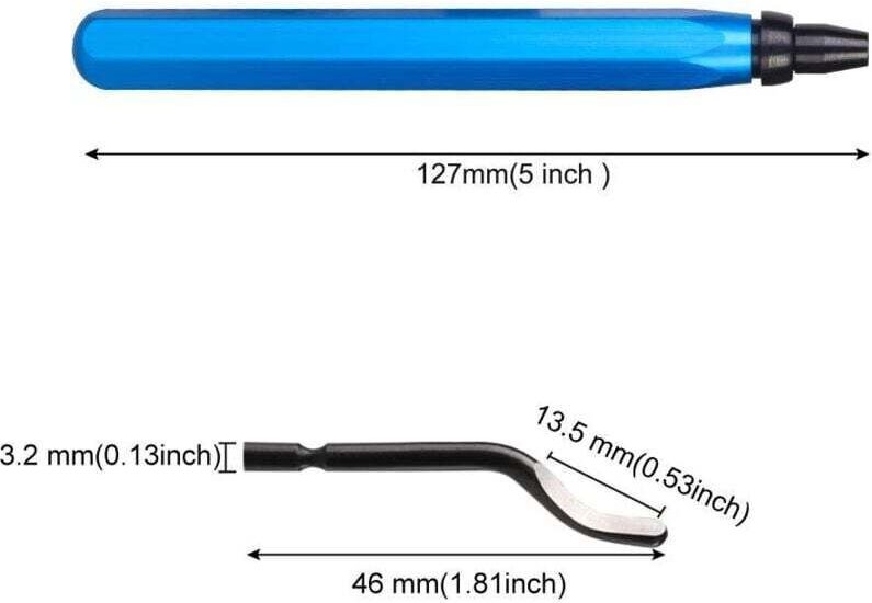 Entgratwerkzeug mit 10 Ersatzklingen aus Stahl (BS1010), 360° drehbare Entgratklingen, praktisches Werkzeug für Aluminiu...