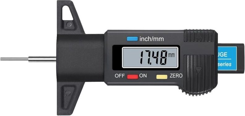 Sollbry - Digitaler Reifenprofiltiefenmesser 0–25 mm, großes LCD-Display, Profiltiefenmessgerät, tragbar, Messung (Berei...