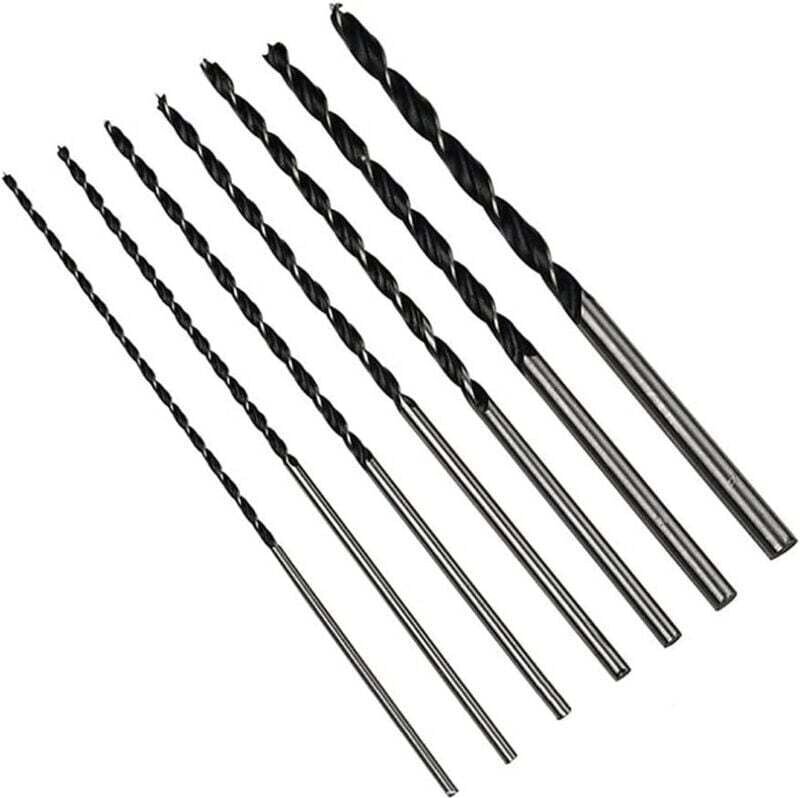 7-teiliges Set langer Holzbohrer, HSS-G Holzbohrer-Set, Holzbohrer Ø 4 mm, 5 mm, 6 mm, 7 mm, 8 mm, 10 mm, 12 mm x 300 mm...