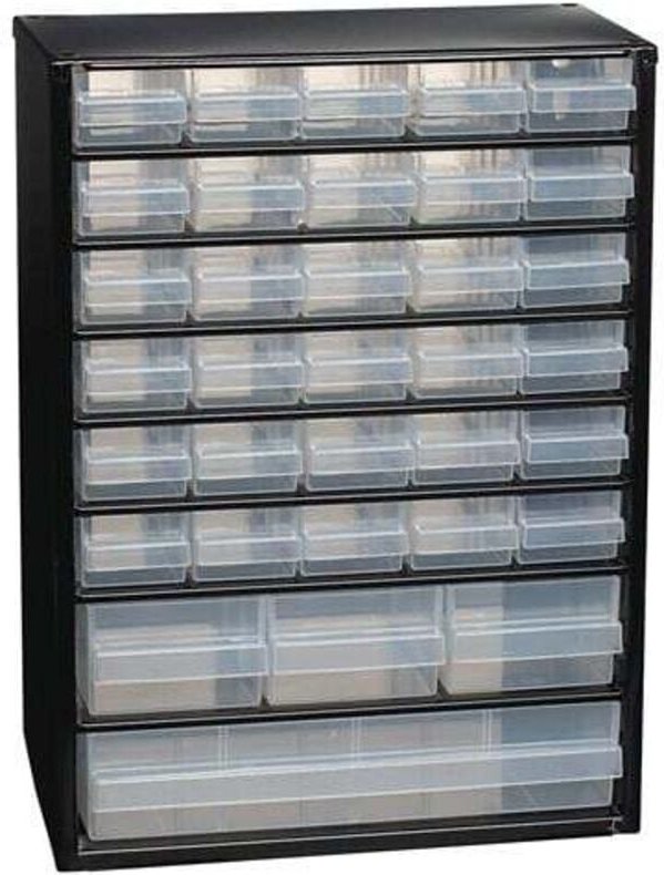 Raaco Kleinteilemagazin b 306 x t 150 x h 420 mm Stahlblech 34 Schubladen - 132091 cabinet c 34