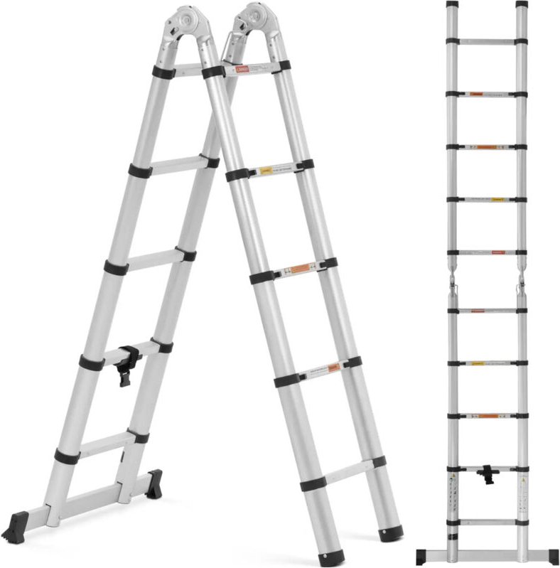 Aluminium-Klapp-Teleskopleiter 12 Stufen 0,85-1,85/3,8 m