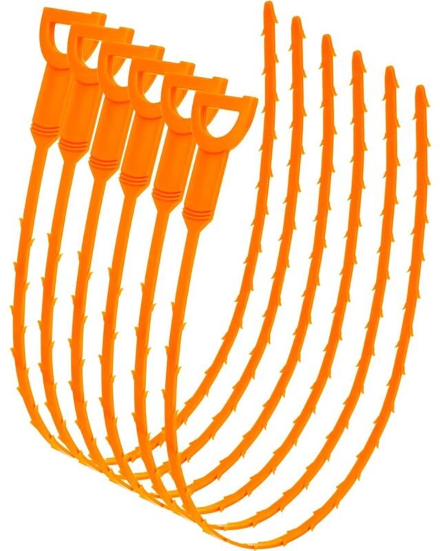 25-Zoll-Rohrreinigungsspirale, 6-teilig, Haarentfernungswerkzeug für Abflüsse, Haarfangwerkzeug für Duschabflüsse, Haare...