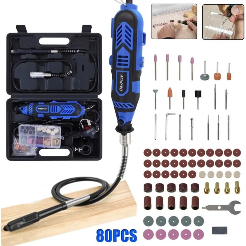 Day Plus - Mini Schleifer Set Schleifgerät Schleifmaschine Multifunktionswerkzeug 135W