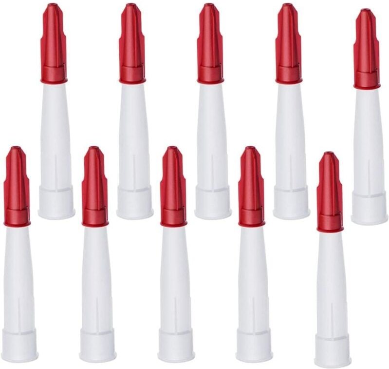 10 Stück Kunststofftüllen Ersatztüllen Silikon Dichttüllen Verschließtüllen für Küche und Haushalt mit roten Kappen