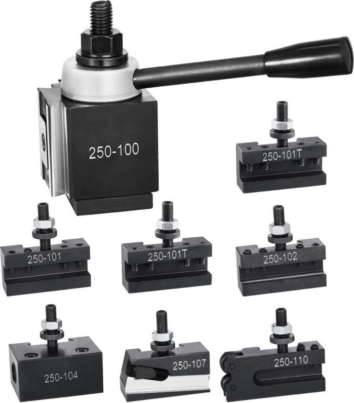 Schnellwechsel-Werkzeughalter-Set, 8-teilig, Keiltyp mit Drehbank-Werkzeughaltern, Drehwerkzeug-Zubehör für 6'-12' Mini-...