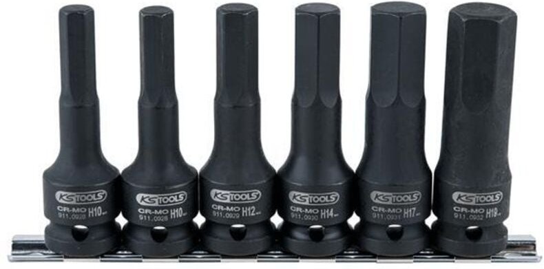 KS-Tools 515.1104 1/2" Kraft-Bit-Stecknuss-Satz, ang, 6-tlg.