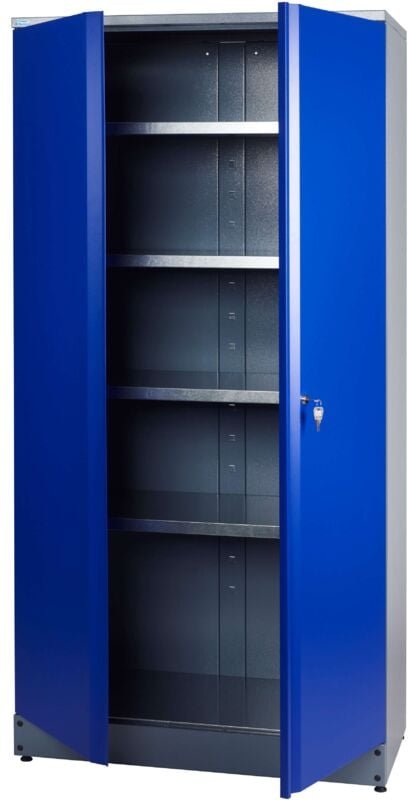 Küpper Hochschrank 70297, 91x180x45 cm, Doppeltür, 4 Fachböden, ultramarinblau