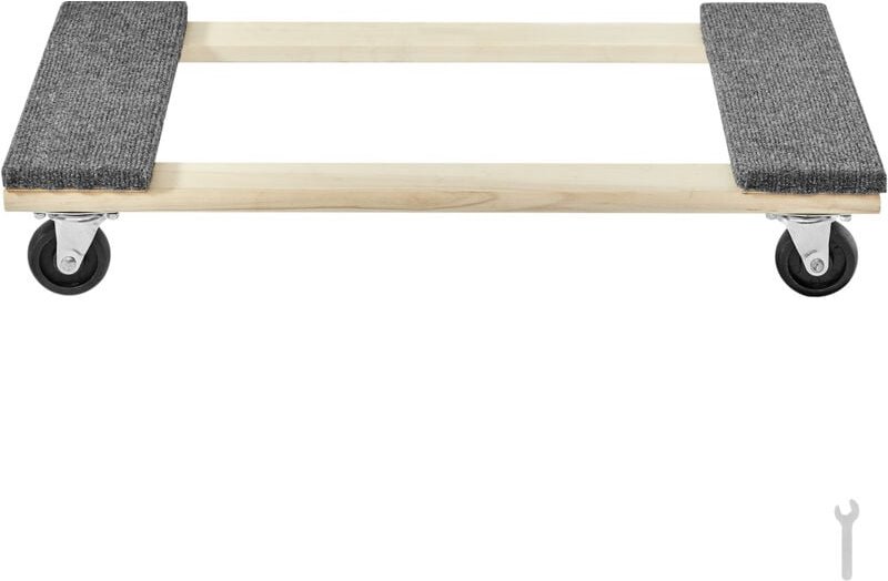 Mophorn - Möbelwagen, 1000 lbs Tragkraft, 18 x 30, 4 x 3 PP-Lenkrollen, Schwerlast-Rollwagen aus Hartholz, Umzugswagen f...