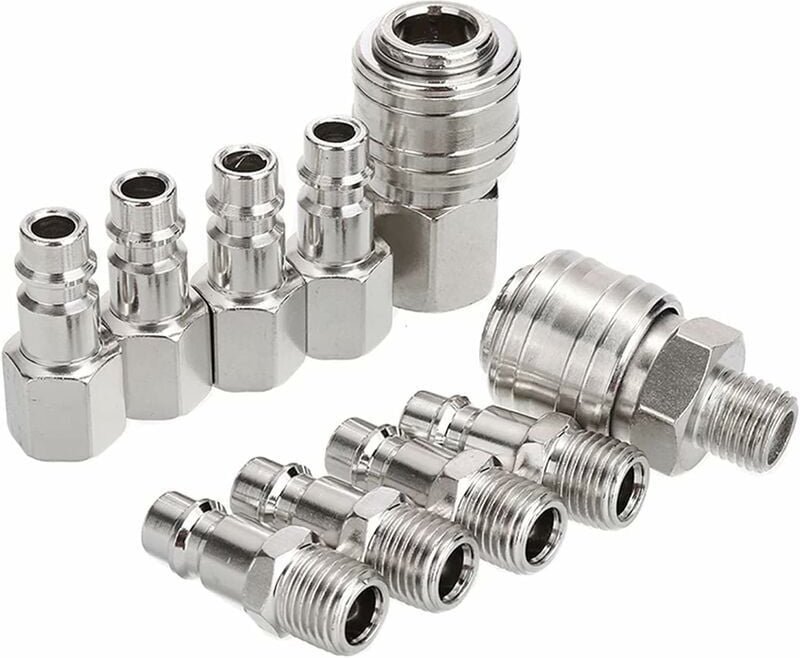 1/4 Zoll Bsp-Kompressor-Armaturen, pneumatische Schnellkupplung, pneumatische Luftkupplung, Kompressor-Kit, Luftzubehör,...