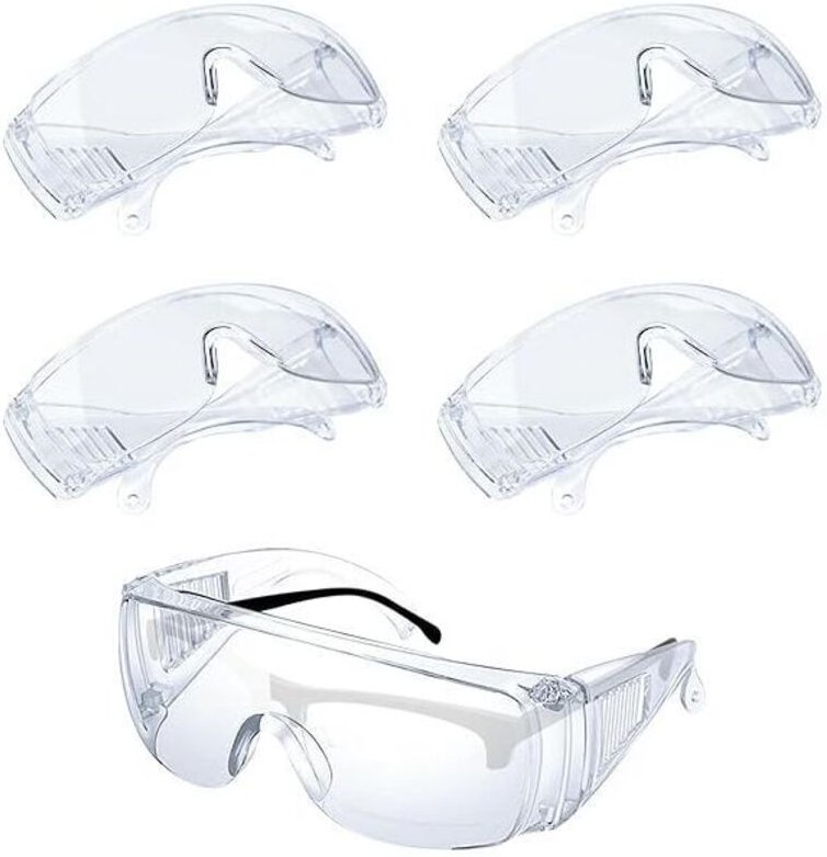 5er-Pack Schutzbrillen für die Arbeit, klare Gläser, Chemikalienschutz, sicherer Tragekomfort, beschlag- und kratzfest, ...
