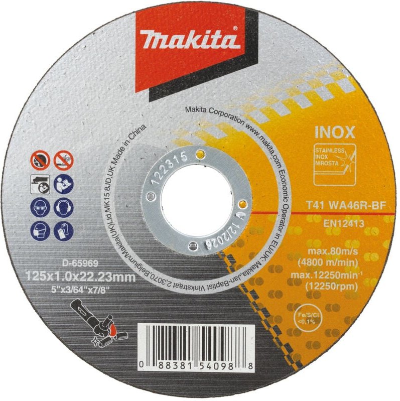 Trennscheibe 125x1,0 mm inox - D-65969-50 - Makita