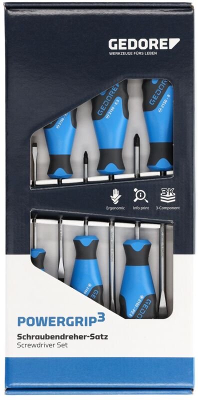 Werkstatt Schraubendreher-Set 6teilig Schlitz, Kreuzschlitz Pozidriv - Gedore