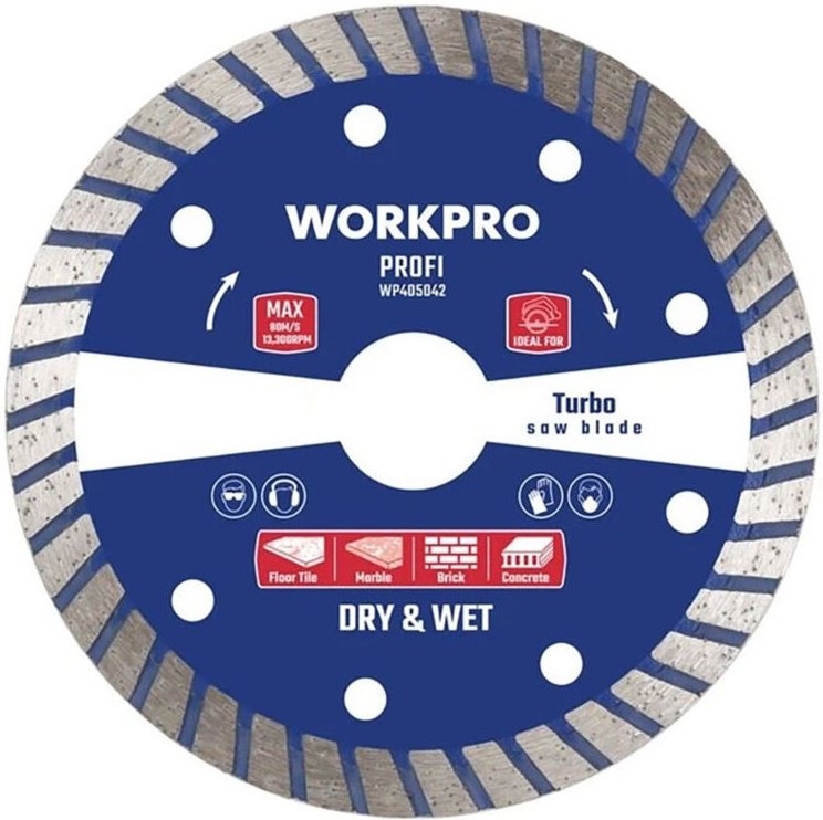 Workpro - Profi Turbo Segmentierte Diamanttrennscheibe Ø115x20 mm. ®