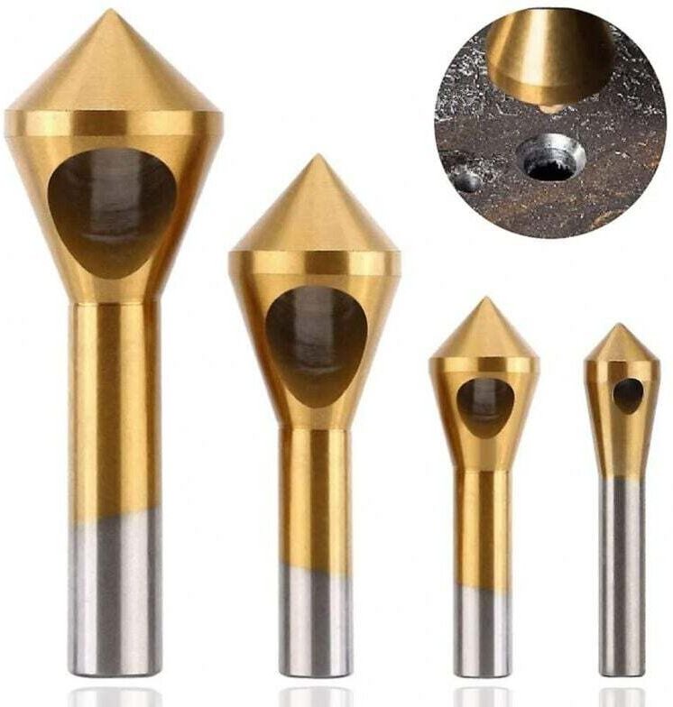 Senk- und Entgratwerkzeug, Fasenschneider, HSS-Metallfasen-Schraubenwerkzeug zum Schneiden von Metall, Holz und Kunststo...