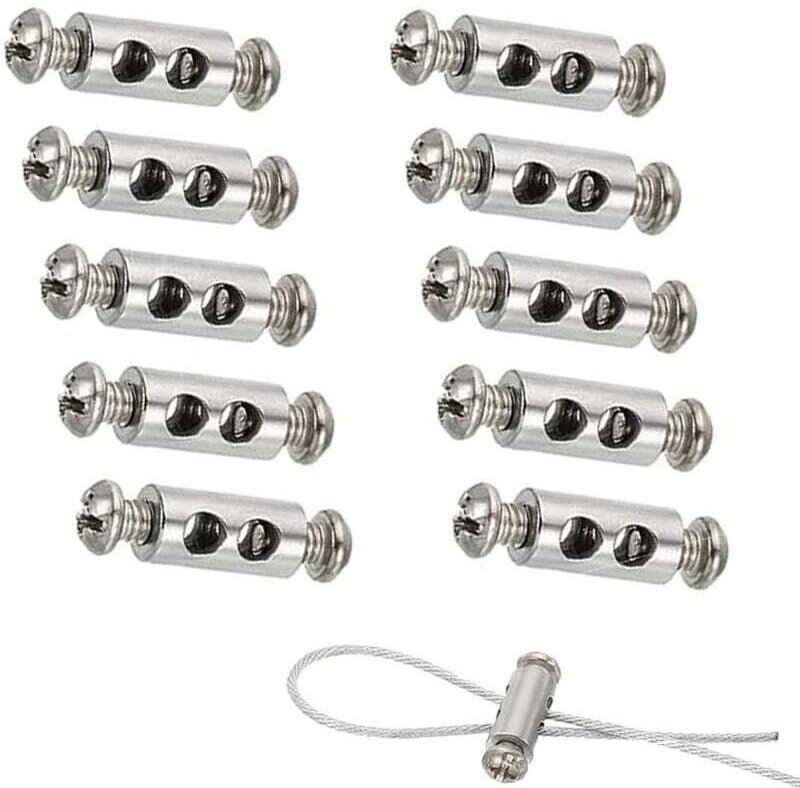 10 Kabelbinder mit Schraubklemmen, Kabelbinder für Kabel und Drähte mit 1–3 mm Durchmesser, doppelseitige Klemmen für St...