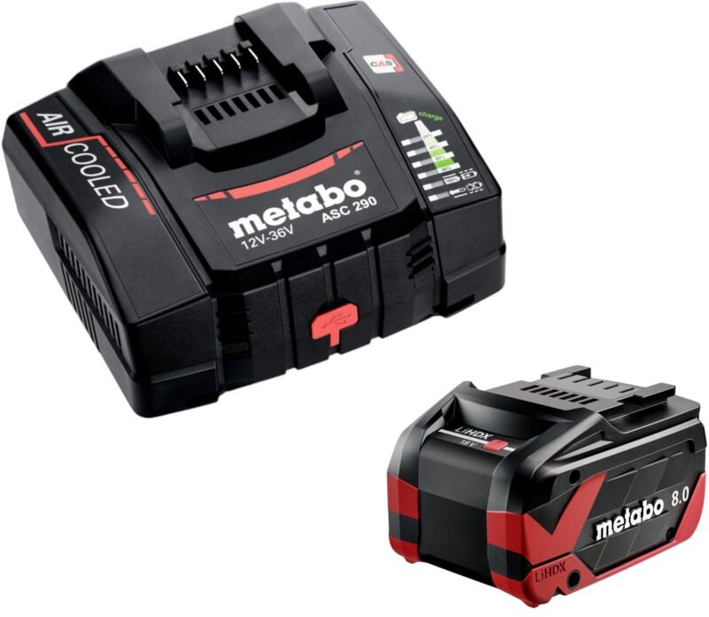 Metabo - Basis Set 1x LiHDX Akkupack 18 v 8,0 Ah Akku ( 624975000 ) + asc 290 Ladegerät ( 627370000 )