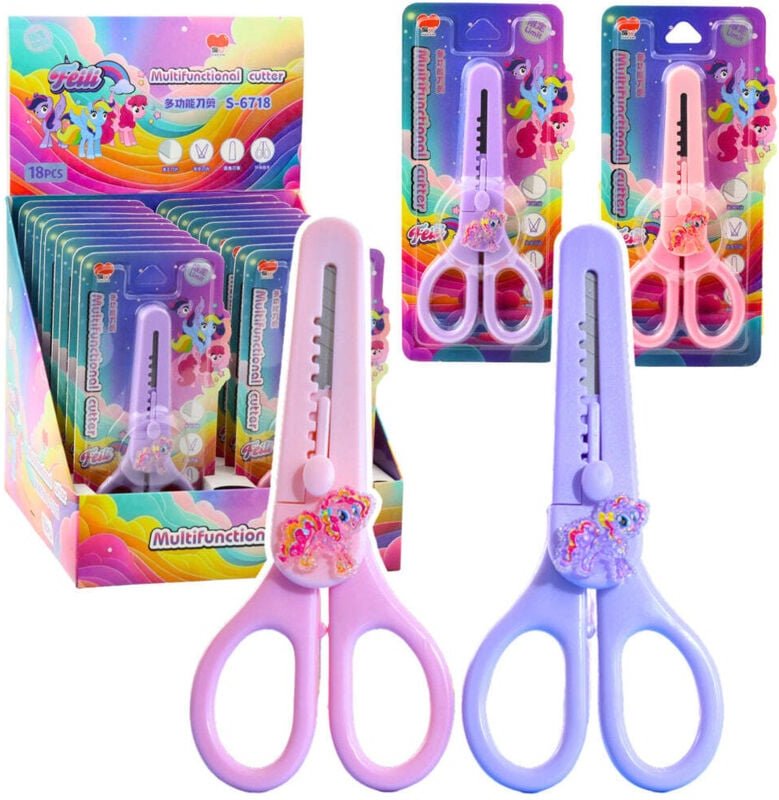 Children's Scissors with Cover, Decorative Horse, 14cm