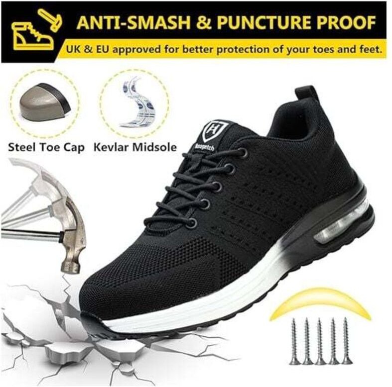 Chaussures de Sécurité Hommes Femmes Légère Basket Securite Confortable Antidérapante Chaussures de Travail Respirantes ...