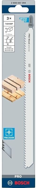 Bosch - Accessories 2608667394 Stichsägeblatt t 1044 dp Precision for Wood 3 St.