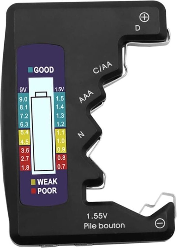 Aougo - Digitaler Batterietester Universaltester LCD-Bildschirmtester für aa aaa n 1,5 v Knopfzellenbatterien