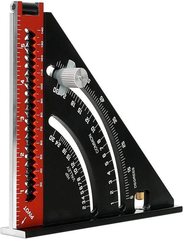 Zimmermannswinkel, Metall, Aluminium, faltbares Dreiecklineal, Kombinationswinkel, Multifunktions-Dreieck, Winkellineal,...