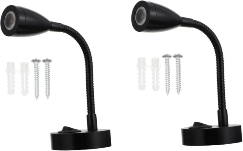 Lntyq - 2 Stück LED-Spot-Leseleuchten, verstellbarer Schalter, Nachttisch-Wandleuchte, Innenbeleuchtung, Wohnmobil, 6000...