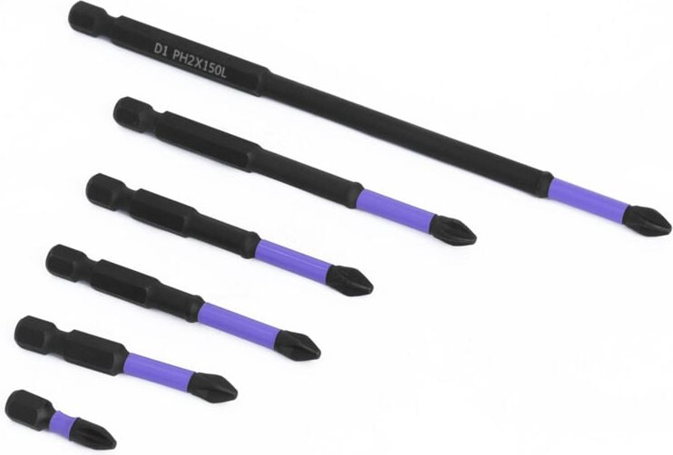 Lila Anti-Rutsch-Bits – Schraubendreher – S2-Stahl – Kreuzschlitz – leistungsstarker magnetischer Bohrkopf