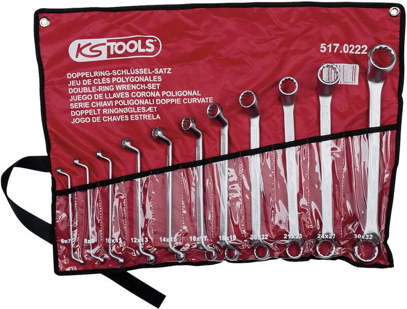 Ks Tools Doppel-Ringschlüssel-Satz, gekröpft, 11-tlg 6-32mm - 517.0222