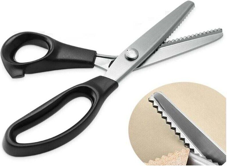 Cisea, Stoffschere, Zickzackschere, professionelle Schneiderschere, Zackenschere zum Meterware-Nähen von Stoffen, Edelst...