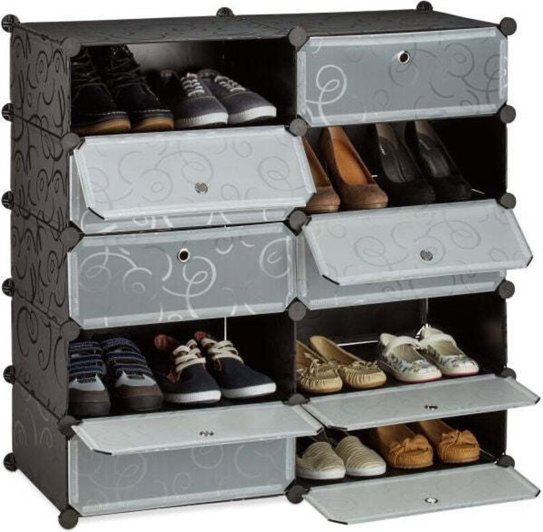 Shoe cabinet with 10 compartments