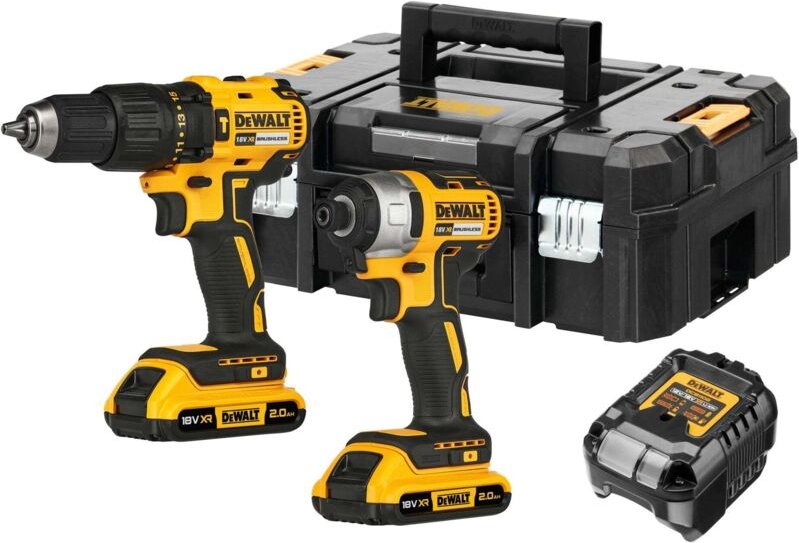 Dewalt - Werkzeuge - 18V Akku-Bohrschrauber und Schlagschrauber-Set, 2x 2,0 Ah xr Akku, Ladegerät DCK2060D2T