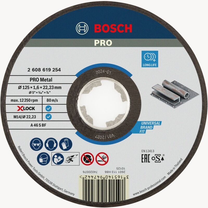 Pro X-Lock Metal TS,125x1.6x22.23mm - Bosch