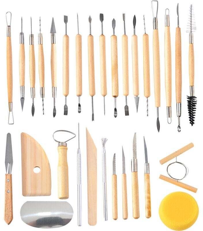 30-teiliges Töpferwerkzeug-Set, Tonmodellierwerkzeuge, Keramikmodellierwerkzeuge zum Prägen von Kunstwerken oder für DIY...