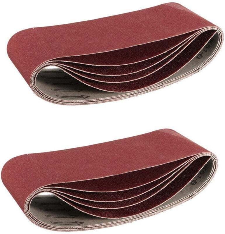 Packung mit 10 Schleifbändern, 100 mm x 915 mm, Körnung 240, Aluminiumoxid - Für Holzbearbeitung, Metallpolitur, Messers...