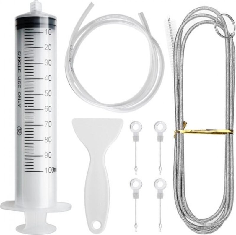 Sollbry - Ultralanges Edelstahl-Reinigungsbürsten-Set, Reinigungswerkzeug zum Entstopfen des Abflusslochs im Kühlschrank...
