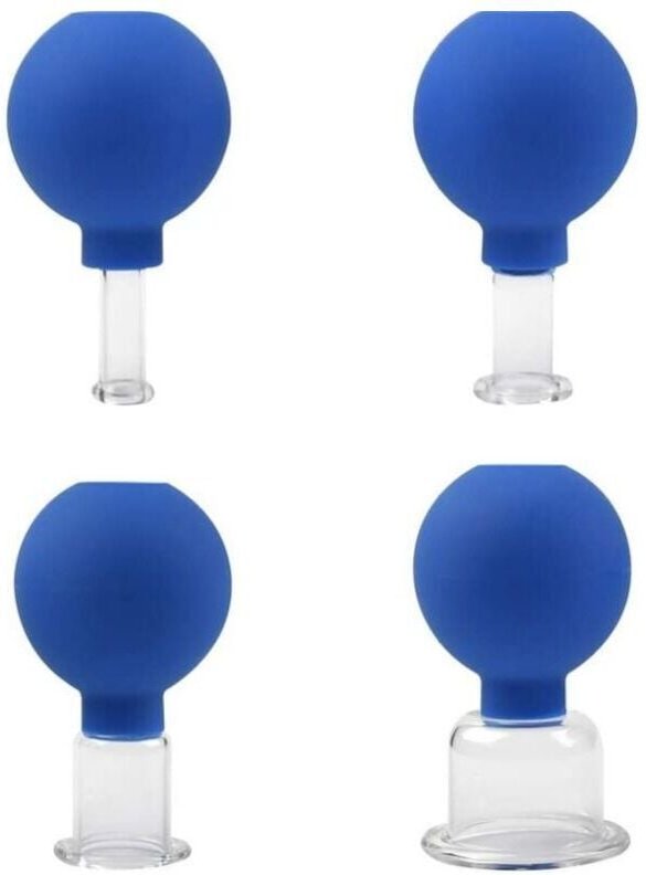 Set di coppette in vetro con 4 diverse misure, coppettazione massaggiante, coppettazione anticellulite, coppette per tes...