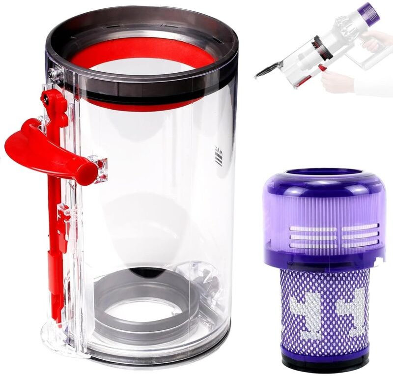 Verbesserter Staubbehälter & HEPA Filter Ersatz, kompatibel mit Dyson V11 V15 SV14 SV17 SV22 SV28, transparenter Auffang...