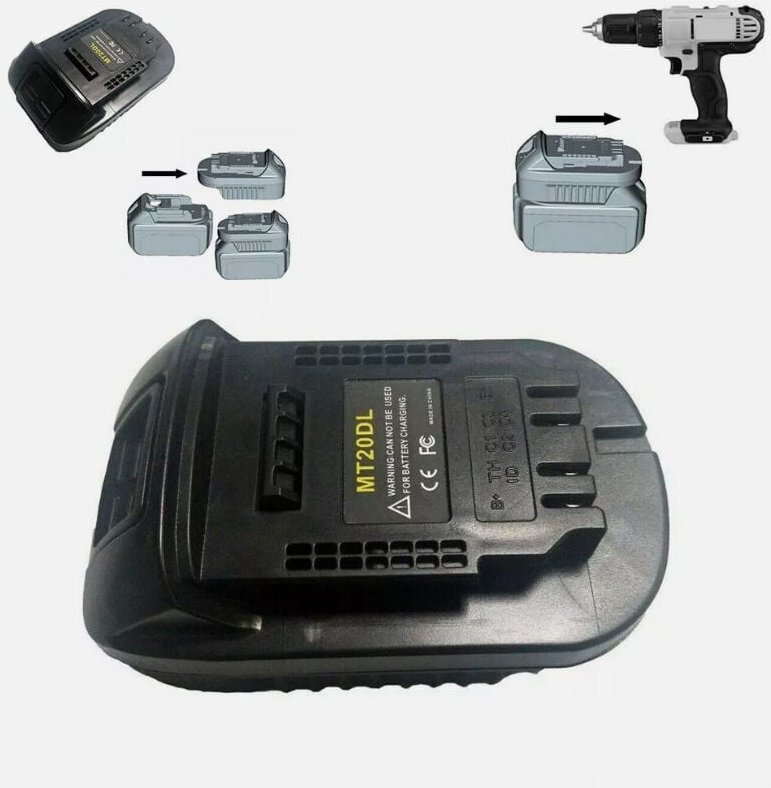 Makita 18V Batterieadapter Ersatz für Makita BL1830 BL1860 BL1815 DCB200 für Dewalt 20V Max Lithium-Batterie Elektrowerk...