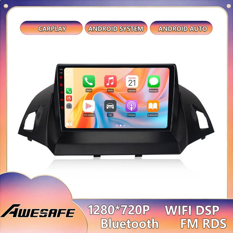 AWESAFE Autoradio Android 13 2GB+32GB für Ford Escape Kuga 2 (2013-2016) 9'' Touchscreen mit Carplay GPS Bluetooth Andro...