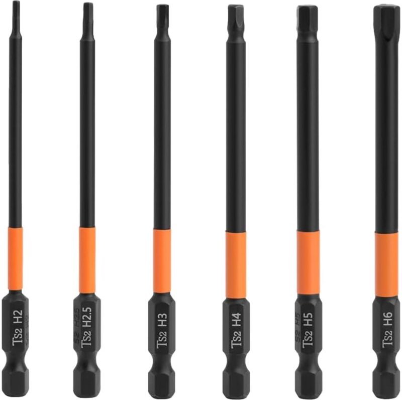 Stück 100 mm Allen-Bit-Schraubendreher, Sechskantschaft, S2-Stahl-Schraubendreher-Bits, 1/4-Zoll-Schaft, magnetische Sch...