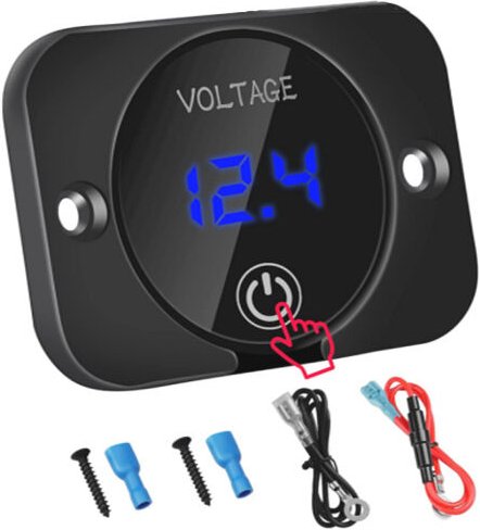 Dc 12V 24V led Digital Voltmeter Wasserdichter Spannungsprüfer für Auto Boot Marine Fahrzeug Motorrad lkw mit blauem Lic...