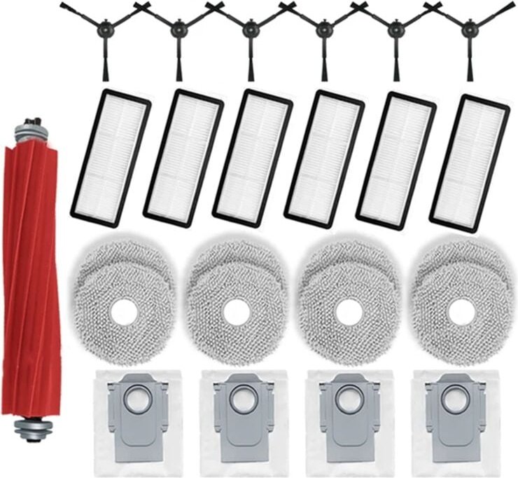 Staubsaugerteile Haupt-/Seitenbürstenfilter Wischpad Tuch Staubbeutel