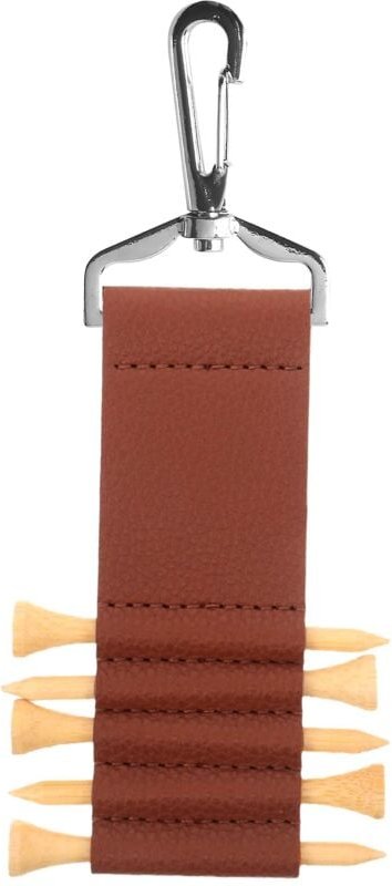 Dunkelbrauner Golf-Teehalter aus Leder – Golftasche mit tragbarem Gürtelclip, Organizer für Golfzubehör, Teehalter, komp...