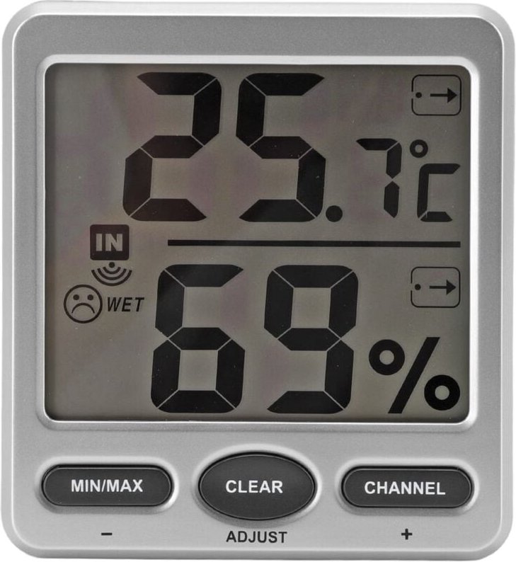 Raumthermometer mit Hygrometer, digitales Thermometer, Temperaturmonitor für Innenräume mit großem Display, 24-Stunden-A...