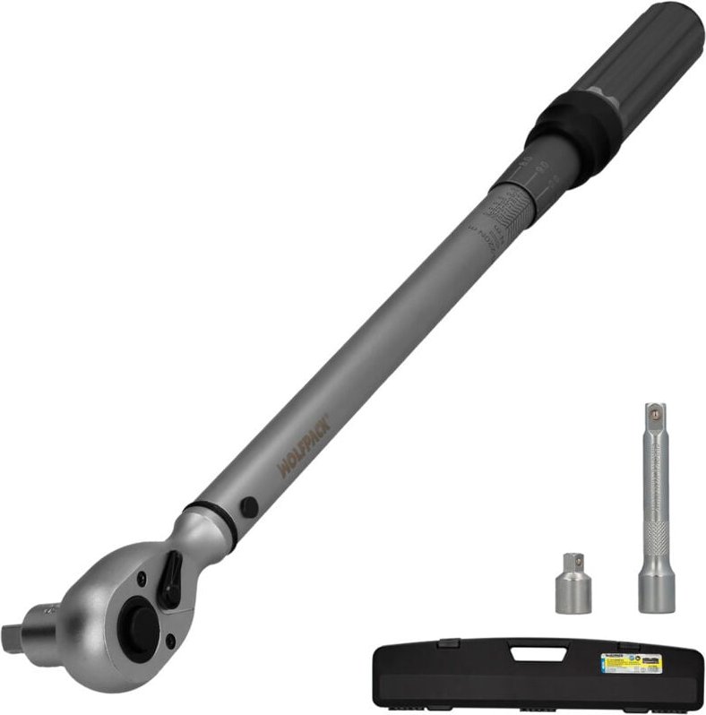 Set Llave Dinamometrica 1/2' Con Alargadera y Reductor de 3/8'