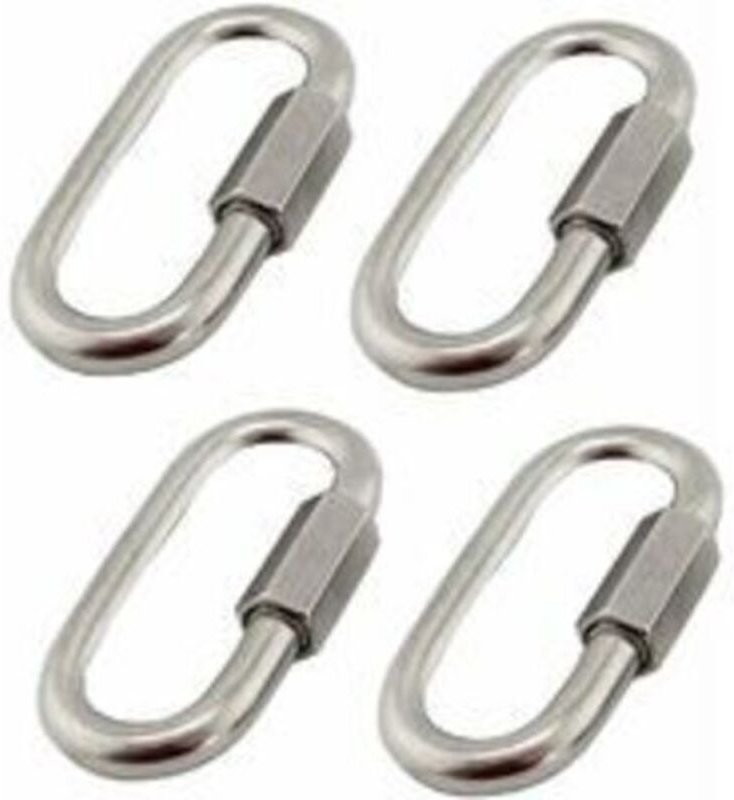 4er-Set Schnellverbinder M6/0,24 aus Edelstahl 304, Edelstahl-Karabiner mit ovalen D-förmigen Schrauben, sehr langlebig ...