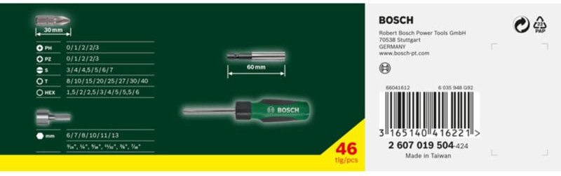 Schraubendreher-Set, 46-tlg., mit Bit Garage im Handgriff - Bosch
